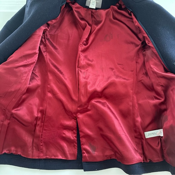 J. Crew Stadium Cloth by Nello Gori Navy Double-Breasted Wool Pea Coat - Picture 8 of 10